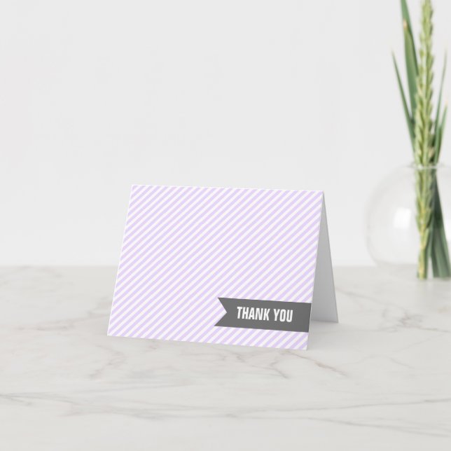 Purple Stripes Thank You Notes (Front)
