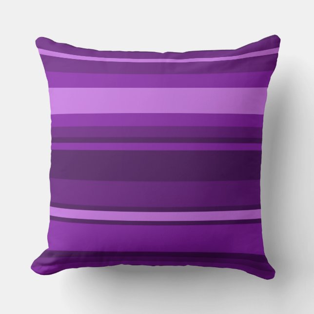 Purple stripes throw pillow (Front)