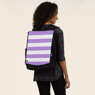 Purple Stripes, White Stripes, Striped Pattern Backpack