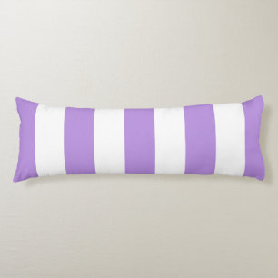Purple Stripes, White Stripes, Striped Pattern Body Pillow