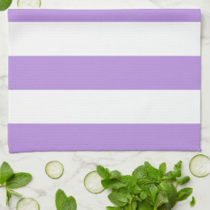 Purple Stripes, White Stripes, Striped Pattern Kitchen Towel