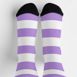 Purple Stripes, White Stripes, Striped Pattern Socks