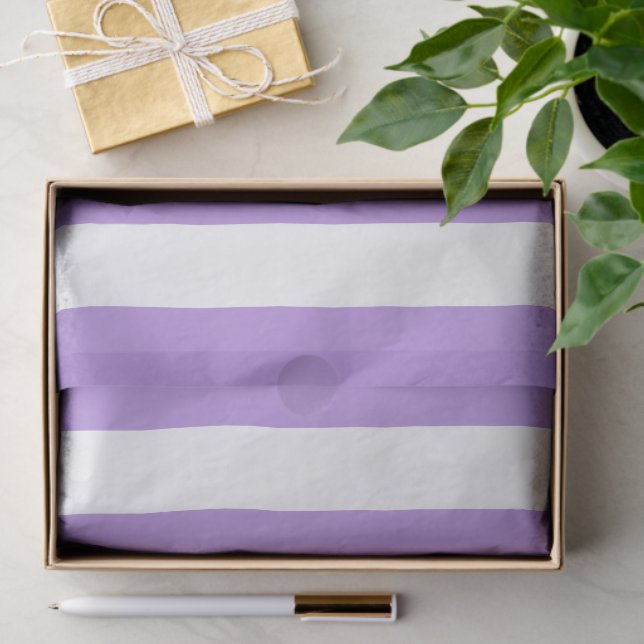 Purple Stripes, White Stripes, Striped Pattern Tissue Paper (Gift)
