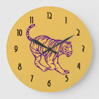 Purple Stripes Wild Cat Tiger Illustration