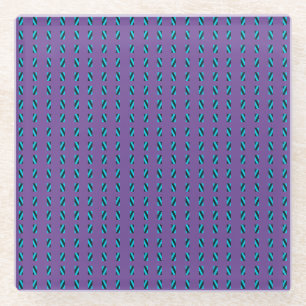 Purple Stripey Pattern Glass Coaster