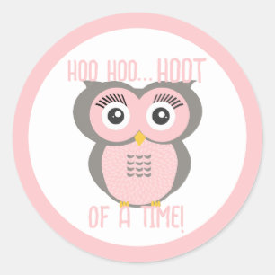 Purple Stylized Geometric Owl Classic Round Sticker