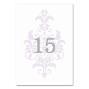 Purple Subtle Damask Table Card