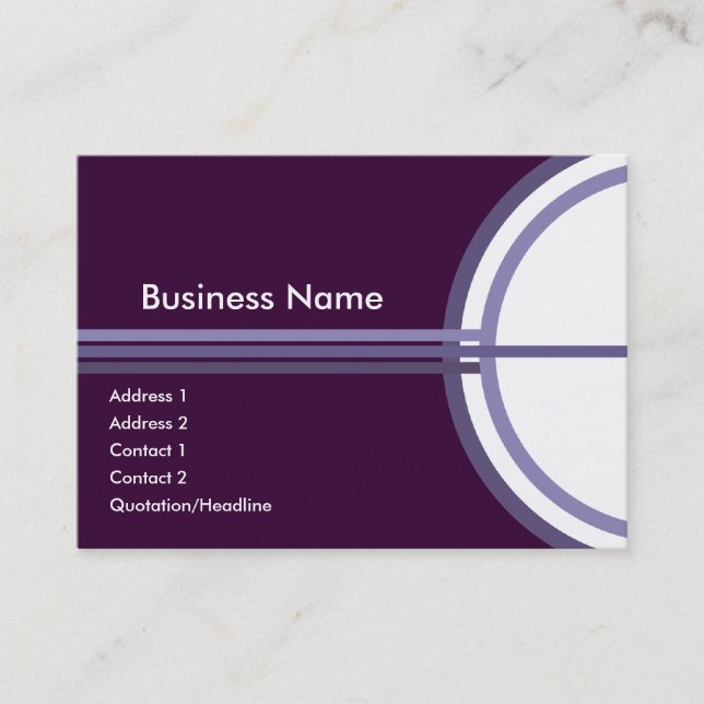 Purple Success Chubby Business Card (Front)