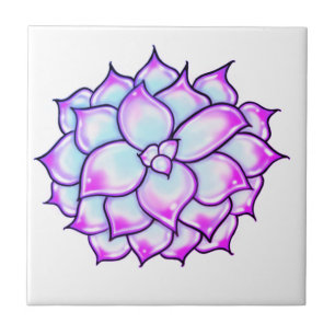 Purple Succulent Bloom Tile