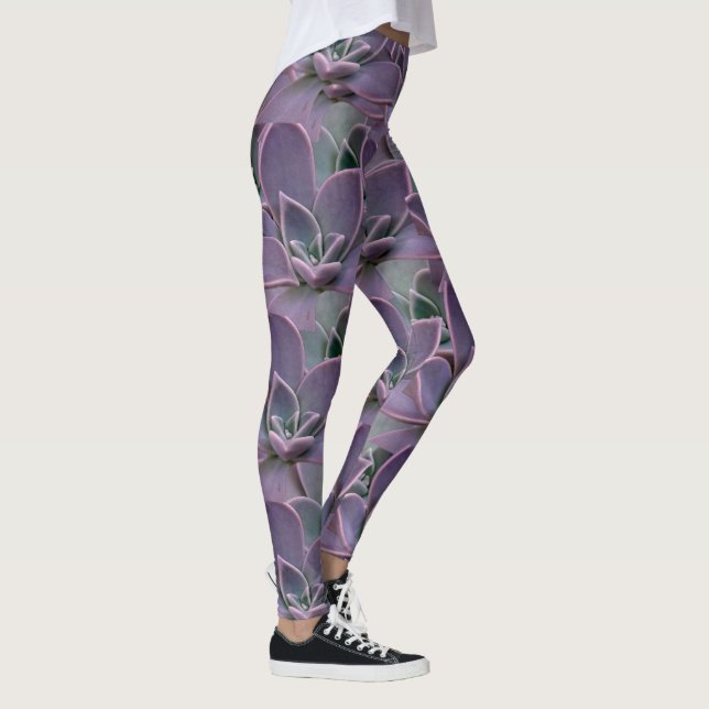 Purple Succulent Leggings (Right)