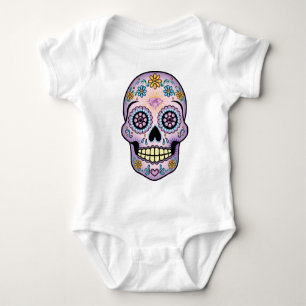 Purple Sugar Skull Baby Bodysuit