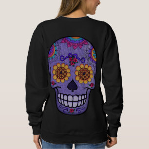 Purple Sugar Skull Day of the Dead Sweatshirt