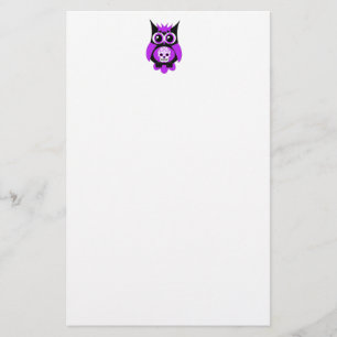 Purple Sugar Skull Owl Stationery