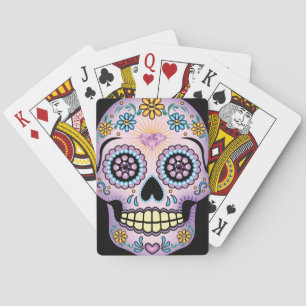 Purple Sugar Skull Playing Cards