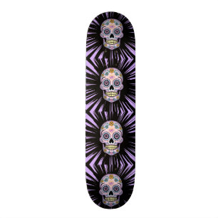 Purple Sugar Skull Skateboard