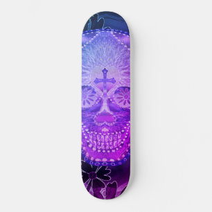 Purple Sugar Skull Skateboard