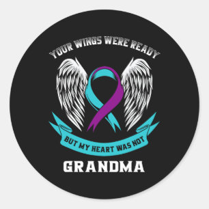 Purple Suicide Awareness Ribbon In Memory Of My Gr Classic Round Sticker