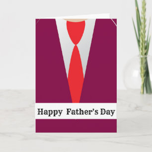 Purple suit red tie father's day card