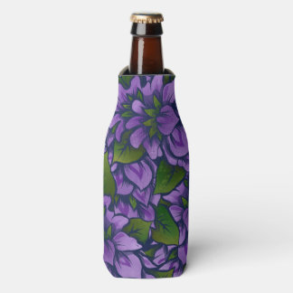 Purple Summer Floral Art Lilac Gardening Pattern Bottle Cooler