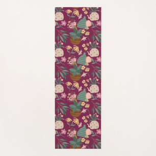 Purple Summer Indoor Plants Yoga Mat