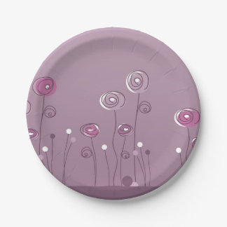 Purple Summer Paper Plate