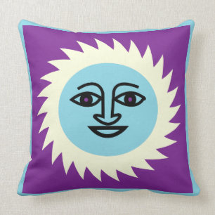 Purple Sun and quatrefoil pillow