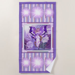 Purple Sun Fairy Beach Towel