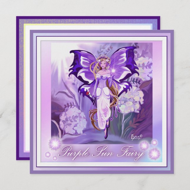 Purple Sun Fairy blank card (Front/Back)