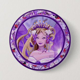 Purple Sun Fairy Button