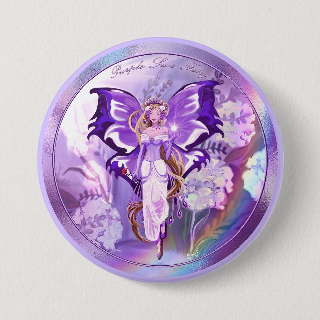 Purple Sun Fairy Button (Front)