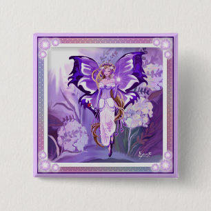 Purple Sun Fairy Button