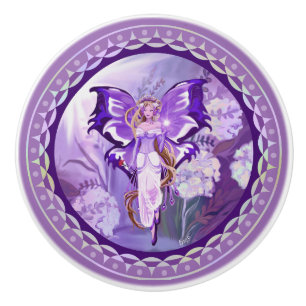 Purple sun Fairy Ceramic Knob