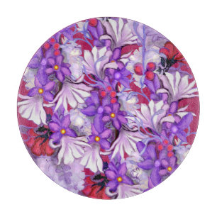 Purple Sun Fairy Cutting Board