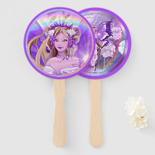 Purple Sun Fairy Hand Fan