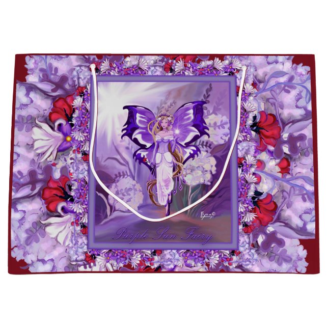 Purple Sun Fairy  Large Gift Bag (Front)