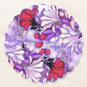 Purple sun Fairy Paper Coaster