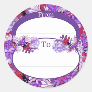 Purple Sun Fairy round sticker