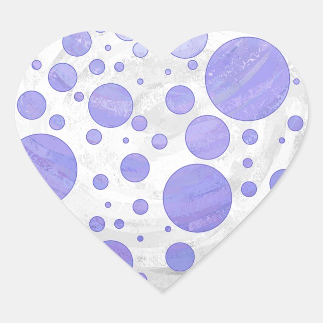 Purple Sun Polka Dot Heart Sticker (Front)