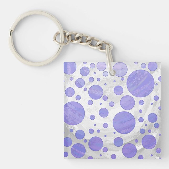 Purple Sun Polka Dot Keychain (Front)
