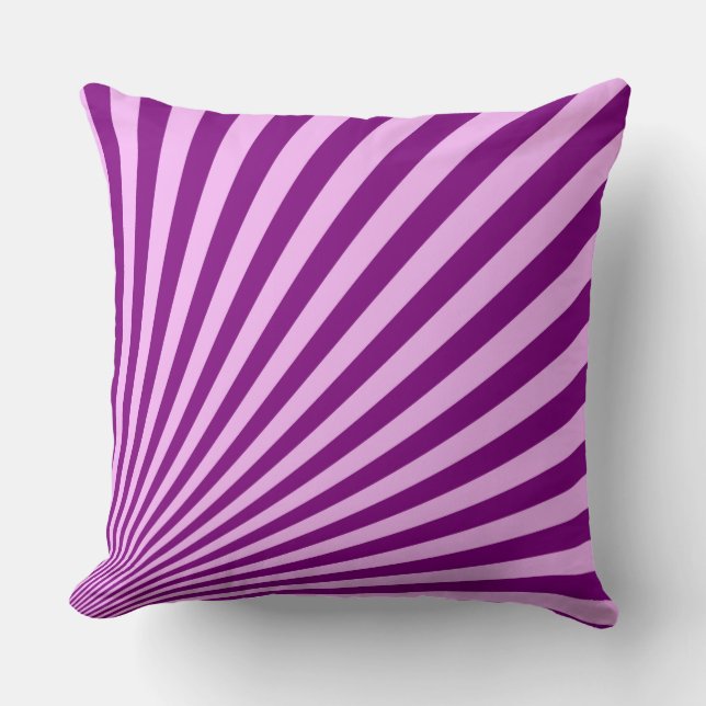 Purple Sun Rays Background Throw Pillow (Front)
