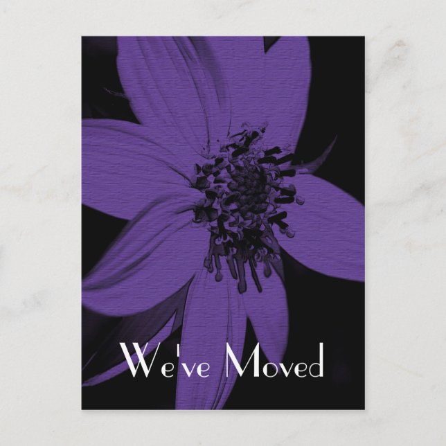 Purple Sunflower Nouvelle adresse Floral Art Carte (Devant)