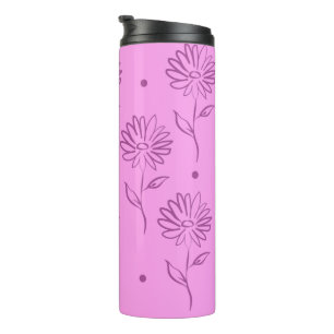 Purple Sunflower Pattern Classic Round Thermal Tumbler