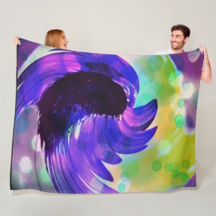 Purple Sunflower Swirl Fleece Blanket
