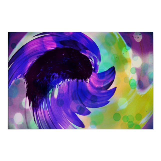 Purple Sunflower Swirl Night Light Poster (Front)