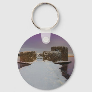 Purple Sunrise At The Snowy Chasewater Keychain