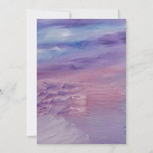 Purple Sunset Blue Pink Colourful Abstract Art Invitation
