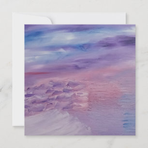 Purple Sunset Blue Pink Colourful Abstract Art Invitation