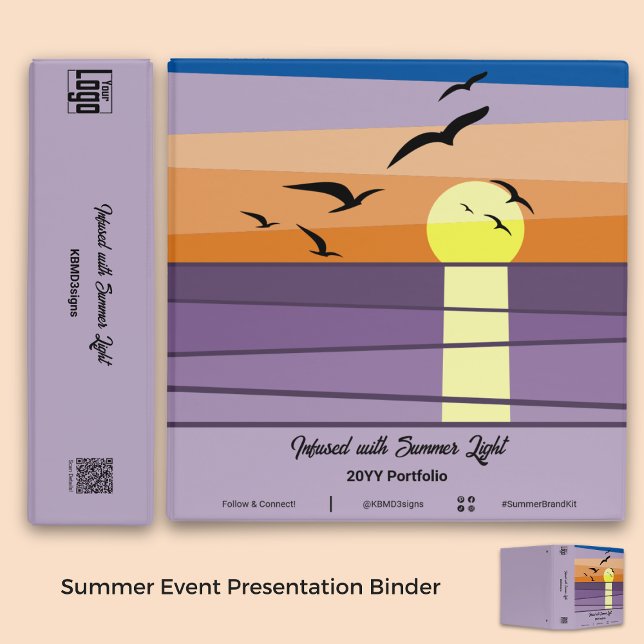 Purple & Sunset Design | Summer Event Presentation Binder (Purple & Sunset Design | Summer Event Presentation 3 Ring Binder)