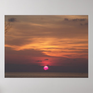 Purple Sunset Off French Coast Poster