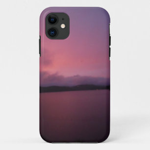 Purple sunset on Lake Arrowhead iPhone 11 Case